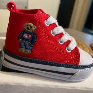 Size 1 Ralph Lauren infant canvas sneakers